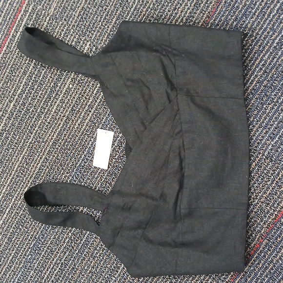 Banana Republic Linen Cropped Tank - Black Size 6 - Picture 2 of 5